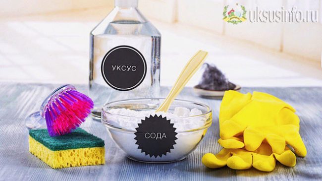 Чистка труб уксусом и содой