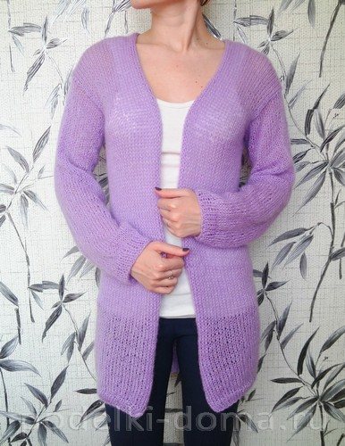 Кардиган одним полотном (вязание спицами)