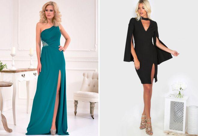 платье с разрезом