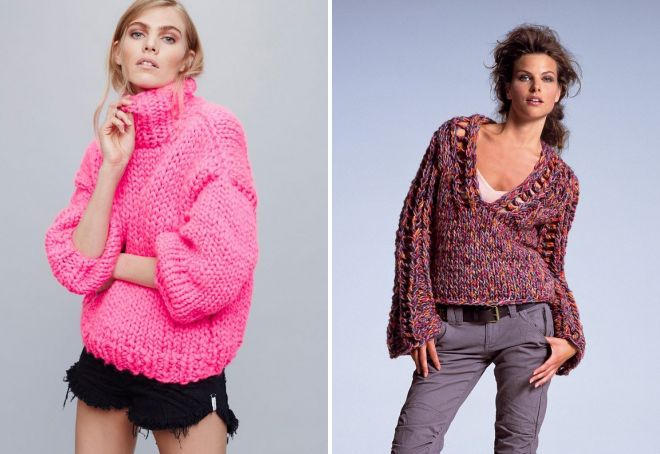 с чем носить вязаный свитер