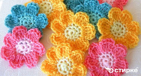 вязаные цветы