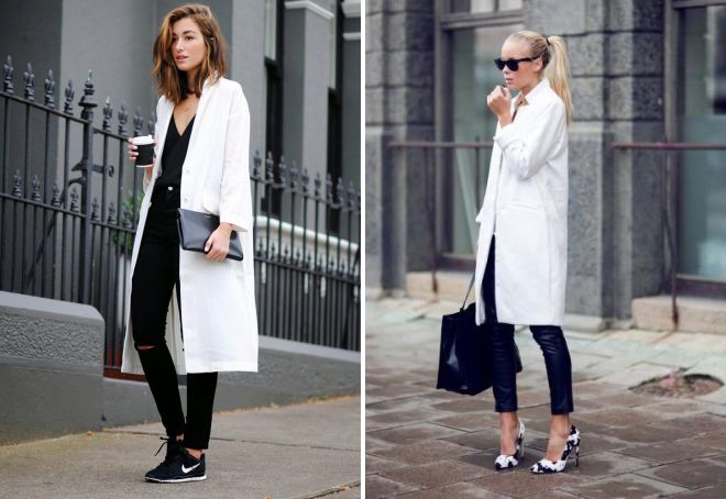 белый длинный пиджак