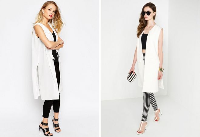 белый длинный пиджак