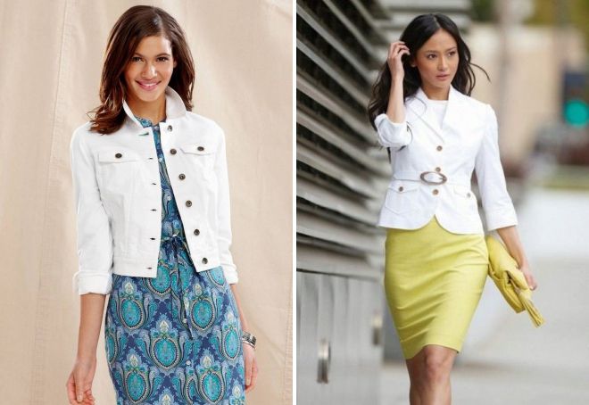 белый джинсовый пиджак