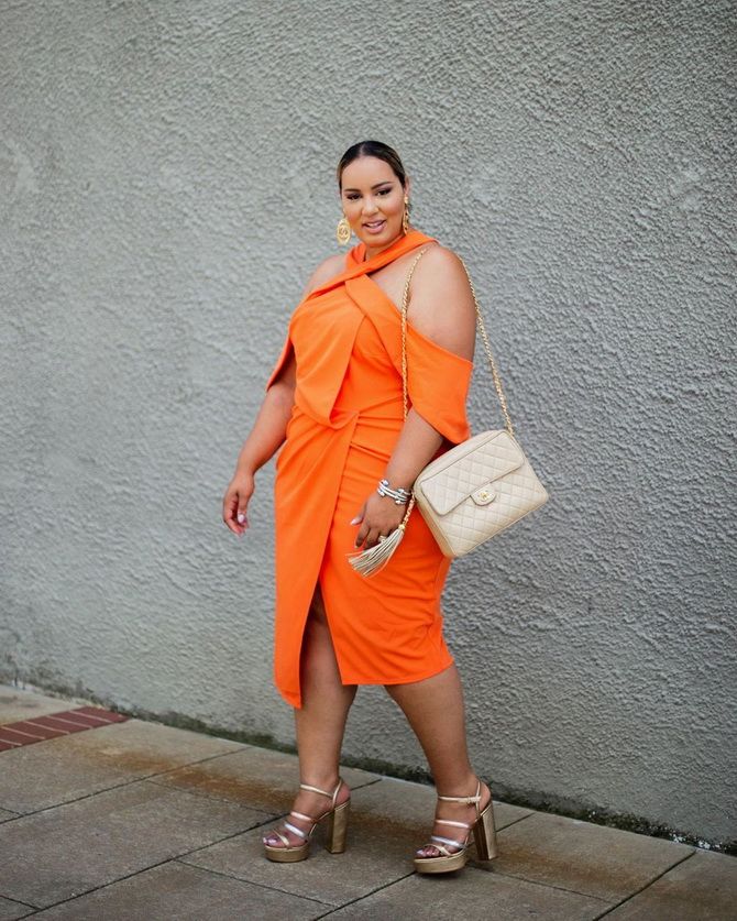 драпировка платья для полных