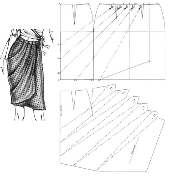 Эпатажная драпированная юбка
