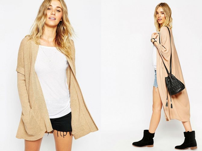 Модные луки с бежевым кардиганом