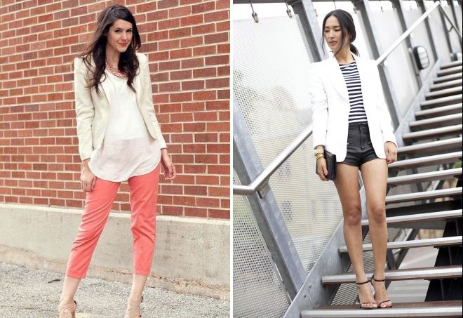 модный белый пиджак