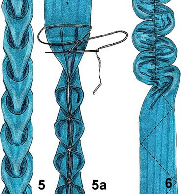 Оборка в виде сердец. Зигзагообразная оборка