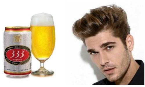пиво и волосы мужчины