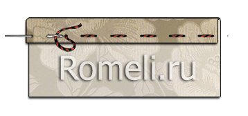 Прямой ручной заметочный шов (строчка) для фиксации подгибаемых краев деталей