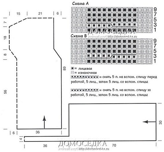 Шарф-капюшон спицами: схемы