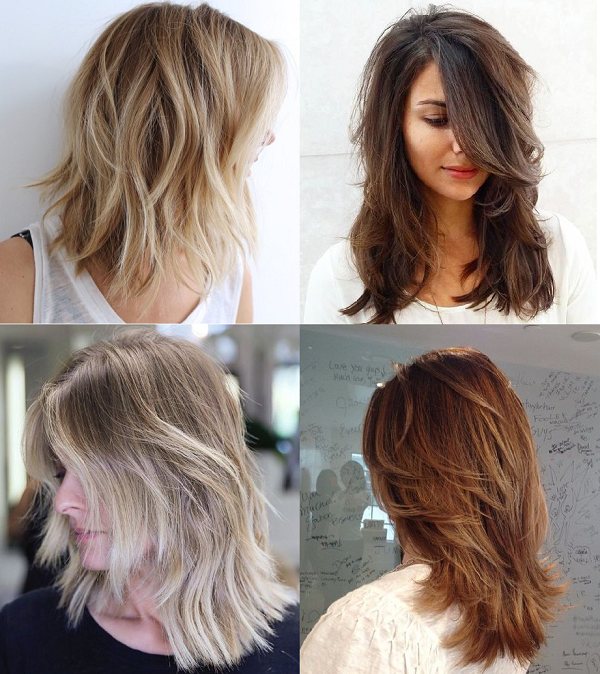 Слоистые стрижки на средние волосы